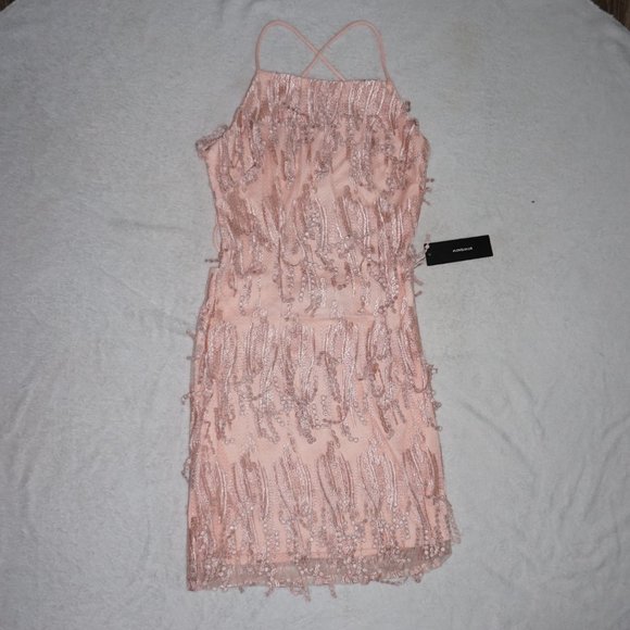Lulu's Blush Pink Lace Up Dress - Picture 5 of 9